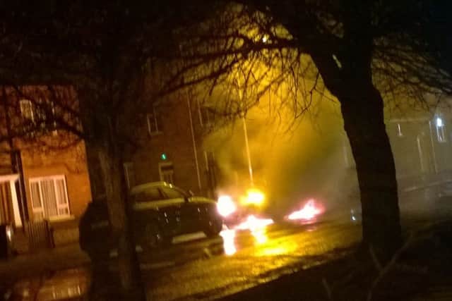 A photo of the fire on Ida Road, in Skegness, posted on the Skegness Standard Facebook wall by Maria Henry Hall UwEv7dHrxcATI-ds1kcB