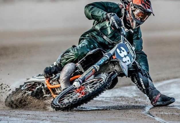 Sand racer George Pickering in action on the beach in Mablethorpe.