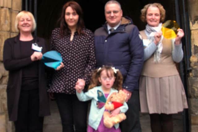 From left: Parish of Boston's Sue Watsham with Charlotte Clarkson, Isabella Clarkson and Colin Clarkson and the Parish of Boston's Angie Kisby.