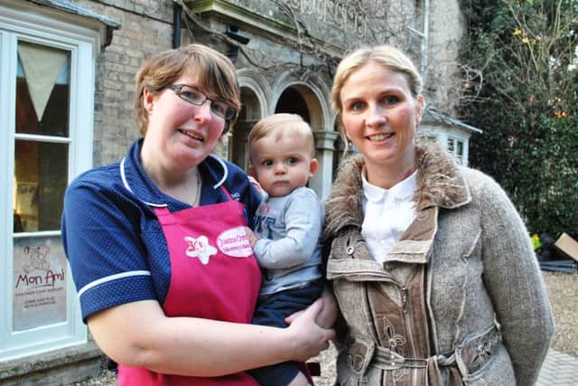 Jo Overton (left), Manager of Mon Ami in Alford, with owner Samantha Britton and Bobby Stead, one of the children at the nursery.