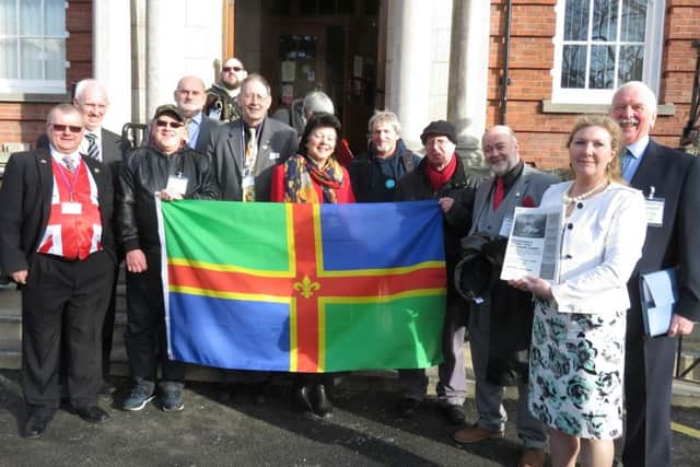 Campaigners against closure of the Leadenham Waste Recycling Centre outside County Hall. EMN-160314-165954001