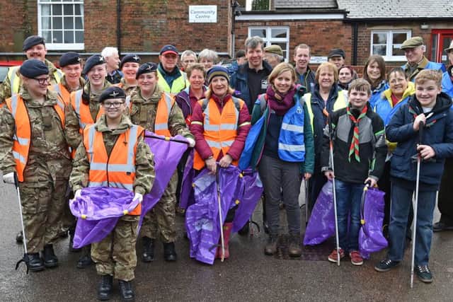 Some of the vounteers who took part, inclluding local army cadets and scouts EMN-160903-110104001