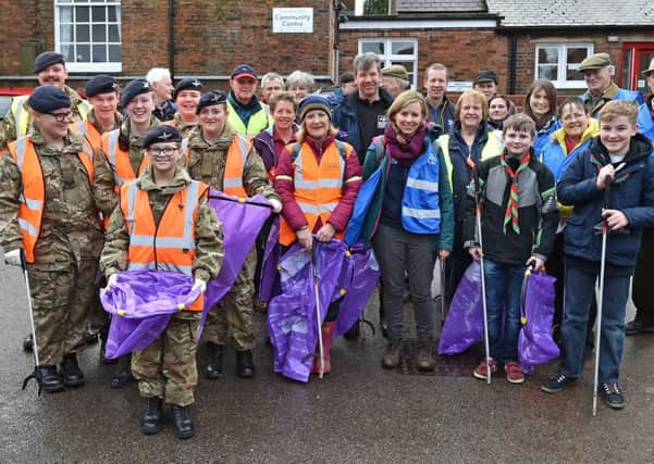 Some of the vounteers who took part, inclluding local army cadets and scouts EMN-160903-110104001