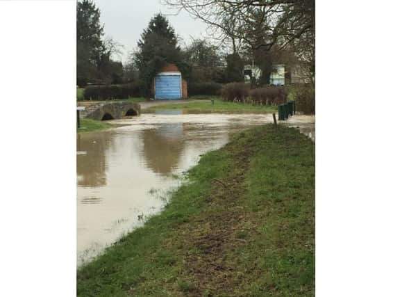 Scredington North Beck flooded, pictured here on Twitter by Sleaford Police. EMN-160903-145452001