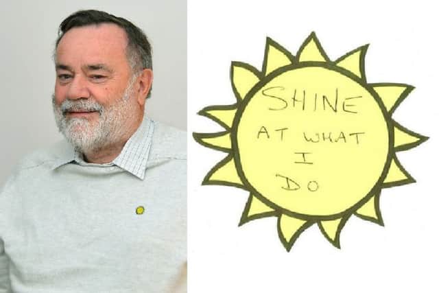 Shine chief executive officer Charles Cooke - and the charity's logo.
