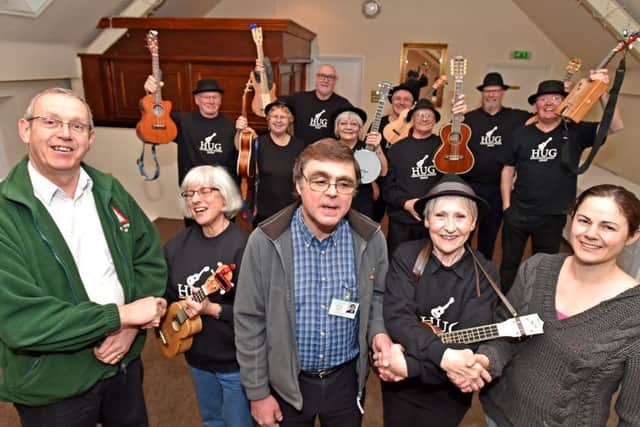 Horncastle Ukulele Group made donations to three local good causes at their recent gathering EMN-160316-093426001