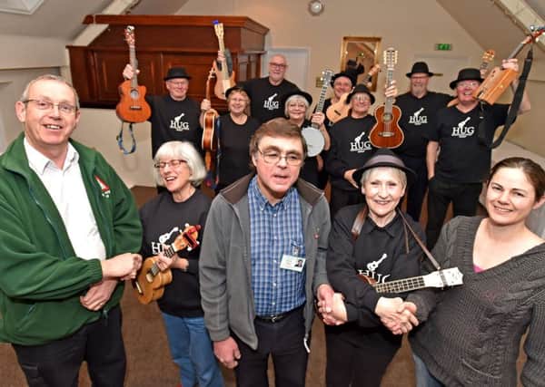 Horncastle Ukulele Group made donations to three local good causes at their recent gathering EMN-160316-093426001