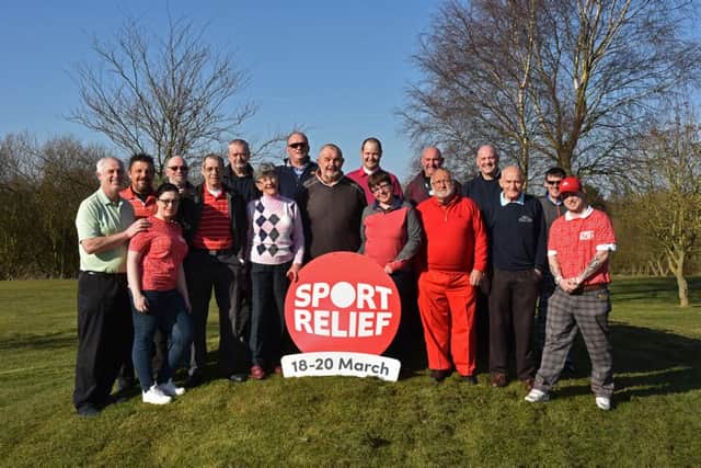 Members of Horncastle Golf Club at West Ashby who took part in a Stapleford Traffic Lights Tournament for Sport Relief EMN-160321-120359001
