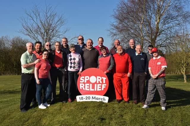 Members of Horncastle Golf Club at West Ashby who  took part in a Stapleford Traffic Lights Tournament for Sport Relief EMN-160321-120359001
