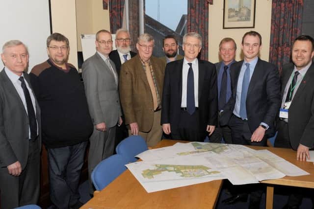 Parliamentary Under Secretary of State at the Department of Transport, Andrew Jones visiting Boston to see plans and visit the site of The Quadrant.