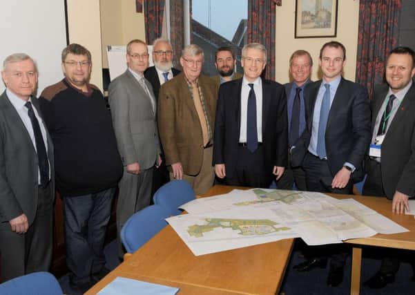 Parliamentary Under Secretary of State at the Department of Transport, Andrew Jones visiting Boston to see plans and visit the site of The Quadrant.