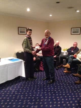 Explorer Scout Daniel Haynes received funding from Horncastle Lions Club EMN-160315-100209001