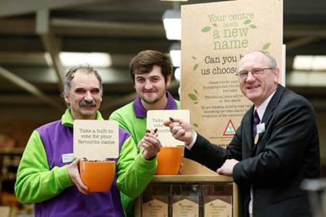 Centre staff members Simon Nagle and Trevor Blake, alongside Garden Centre Manager Ken Dawson. All three pictured nominated the names that were shortlisted for the public vote.