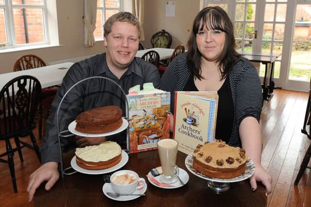 David and Louise Lewis, new landlord/lady of The Bull, Rippingale, who are turning one of the function rooms into a Archers themed tea room. EMN-160319-095251001