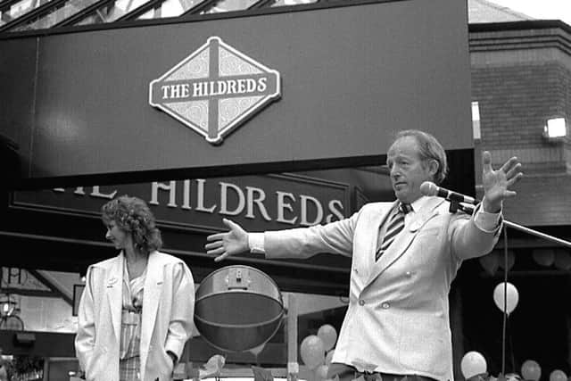 Paul opened the Hildreds shopping centre in Skegness in the autumn of 1988 and is pictured in the first photo with Debbie McGee.