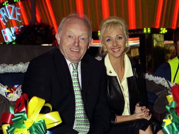 Paul Daniels switched on Mablethorpe illuminations in July 2000 and he is pictured with Debbie McGee during the parade from the council offices to the switch on point on the sea front following a civic reception.