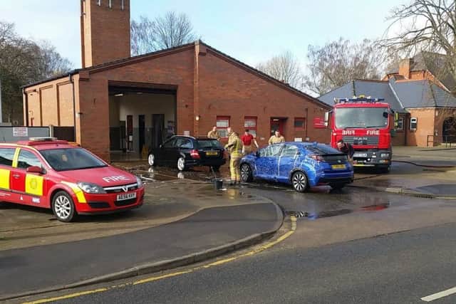 Firefighters at Kirton raised over £400 yesterday (Saturday) doing car washes for charity. EMN-160320-093109001