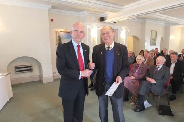 Jim Sawyer receives his certificat from Air Marshall Sir Dusty Miller EMN-160323-153640001