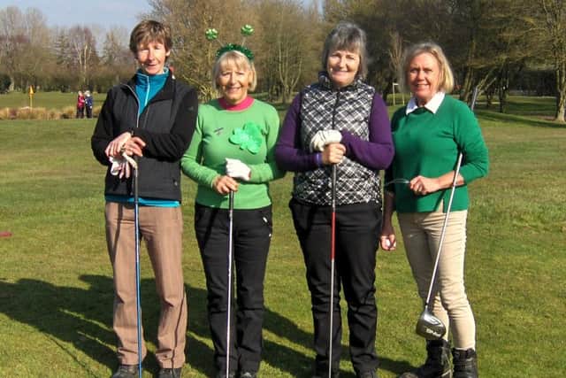 Pictured are Ruth Simpson, Lady Captain Anne Wallhead, Cindy Ireland and Hilary Calvert, who won the St Patrick's Day Waltz.