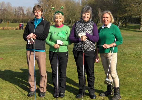 Pictured are Ruth Simpson, Lady Captain Anne Wallhead, Cindy Ireland and Hilary Calvert, who won the St Patrick's Day Waltz.