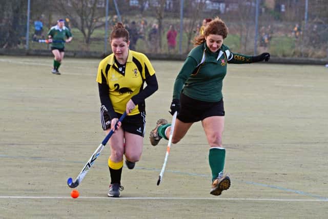 Katy Woods on the ball for Horncastle against Lincoln Roses EMN-160321-171356001