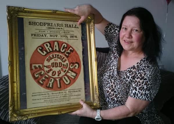 Susan Hill with the Victorian posters.
