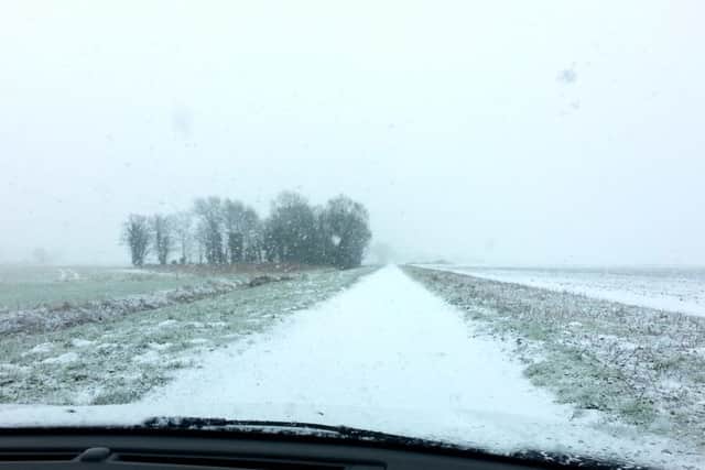 Ice and snow on the roads.