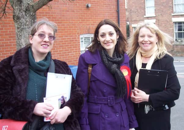 Lucinda Preston (centre) with Councillors Ros Jackson and Sarah Dodds.