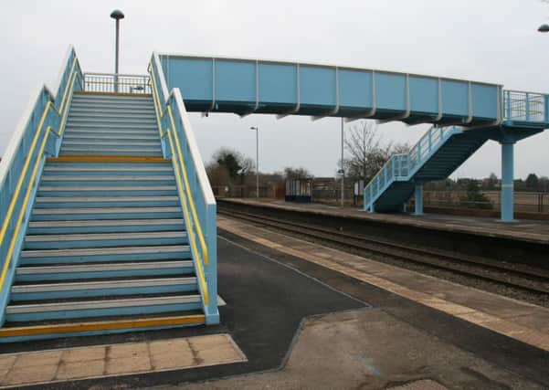 The new footbridge at Brigg Station EMN-160330-215025001