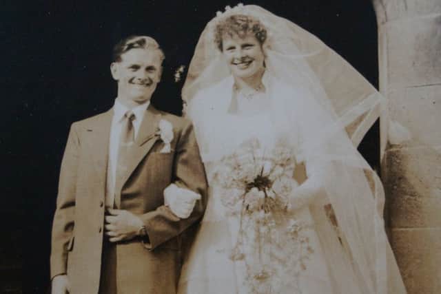 George and Brenda Rodgers on their wedding day in 1956 EMN-160404-065816001