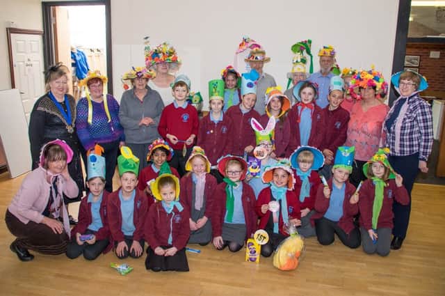 The Easter Bonnet competition at the Meridale Centre, featuring pupils from Sutton on Sea Community Primary School. (Winners: 1st - Paige Izzard, 2nd - Angelin Roy, 3rd - Oliver Pemberton-Kind.)