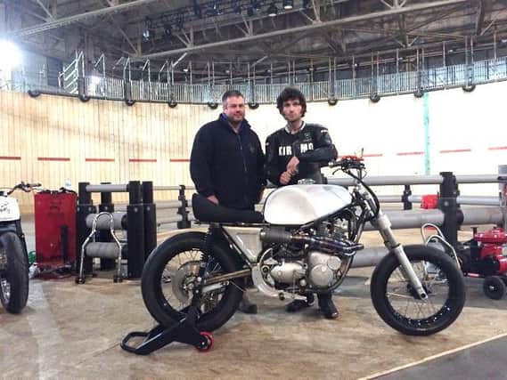 Guy Martin (right) with Julian Cawkwell from CawMc Engineering.