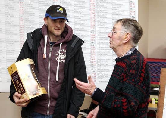 Sleaford Wheelers Charity 10 winner Mark Arnold and event secretary Doug Laidlow.