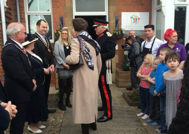 Princess Anne arrives at the Derbyshire Children's Centre in Skegness. ANL-160704-150133001