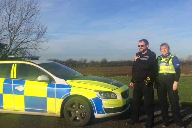 Police officers on hare coursing duty