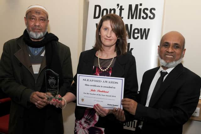 Julie Pankhurst wins Teacher of the Year Sleaford Awards 2016 organised by Sleaford Town Council and Sleaford Standard. EMN-160804-171447001