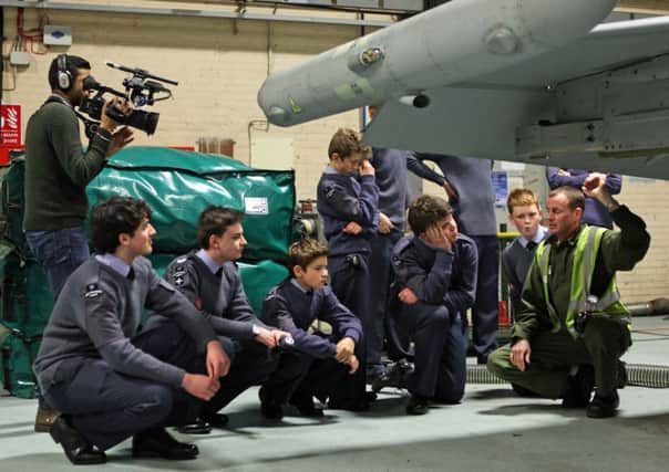 Air Cadets from 17 Squadron being filmed. EMN-160414-124014001