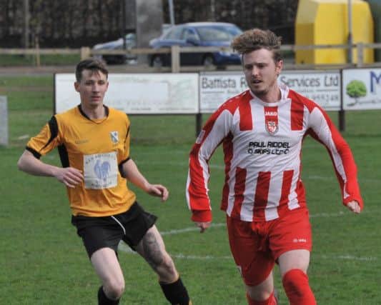 Carl Smith scored Horncastle's first goal. Photo: Nigel West