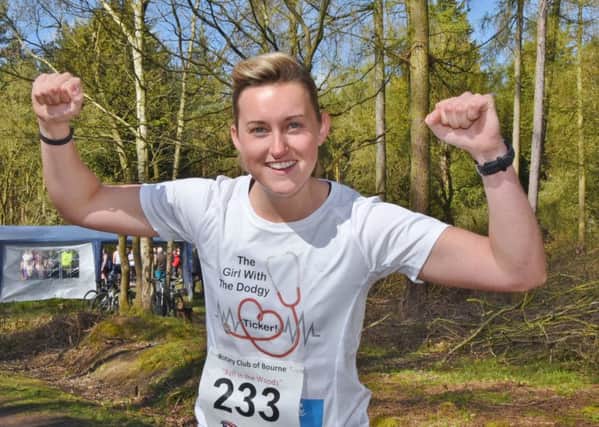 BEATING STRONG: Heart surgery survivor Chantilly Milverton takes part in Bourne Rotary Club's "Run in the Woods" to raise money for Keep the Beat.  Photo by David Lowndes.