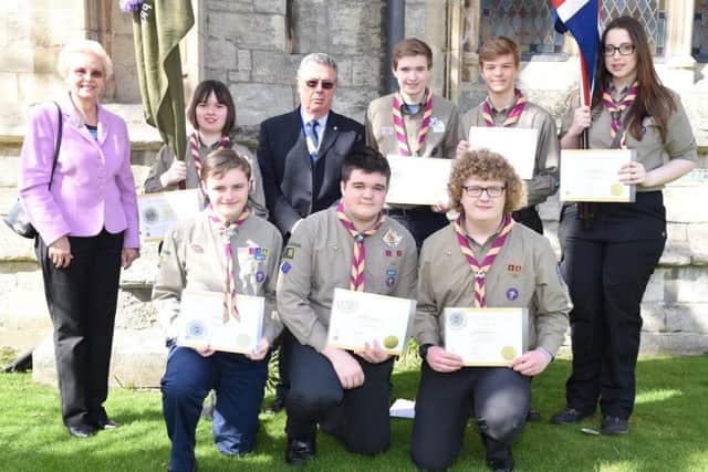Sleaford Scouts St George's Day Parade. EMN-160418-113434001