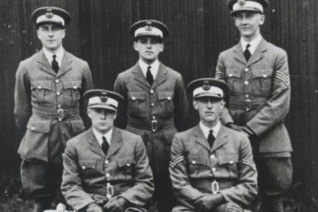 Frank Whittle (centre) as a young cadet at RAF College Cranwell in 1928. EMN-160414-143711001