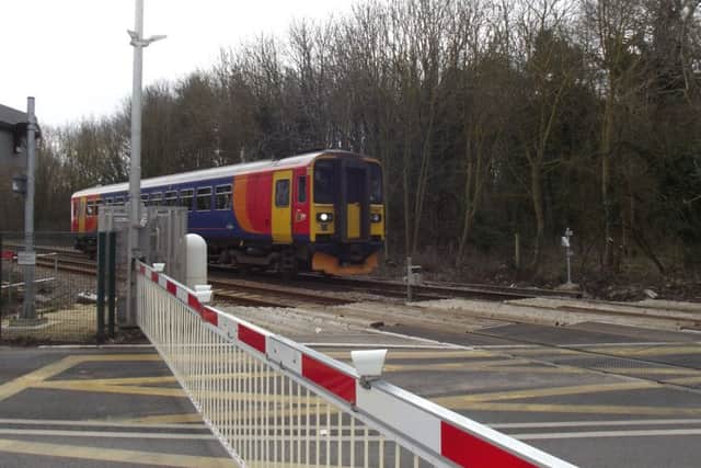 The Moor Lane level crossing at Metheringham. there are crossing barrier problems on the line between Sleaford and Metheringham. EMN-160413-155721001