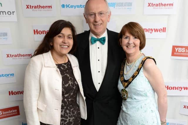 West Lindsey District Council leader Coun Jeff Summers with council chairman Coun Angela Lawrence and WLDC chief executive Manjeet Gill at the White Heather, Caenby Corner. EMN-160419-142801001