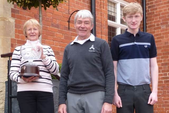 From left, Val Pattinson, Kenwick Park GC men's captain Graham Sykes and Nathan Price EMN-160418-101332002