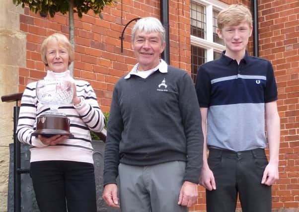 From left, Val Pattinson, Kenwick Park GC men's captain Graham Sykes and Nathan Price EMN-160418-101332002