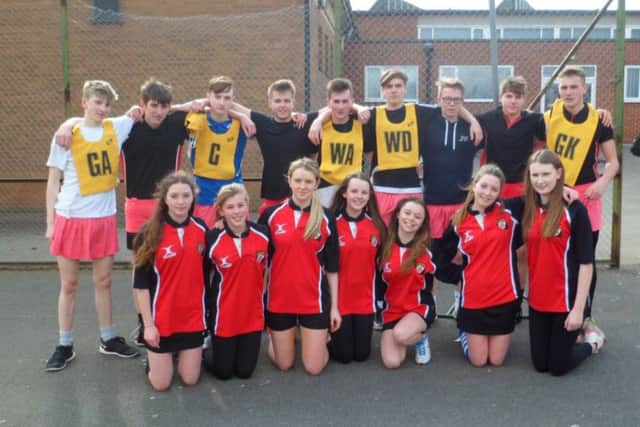 The Y11 netball team took on the boy's Y11 rugby team-whilst wearing each others kit, and raised cash from watching spectators.