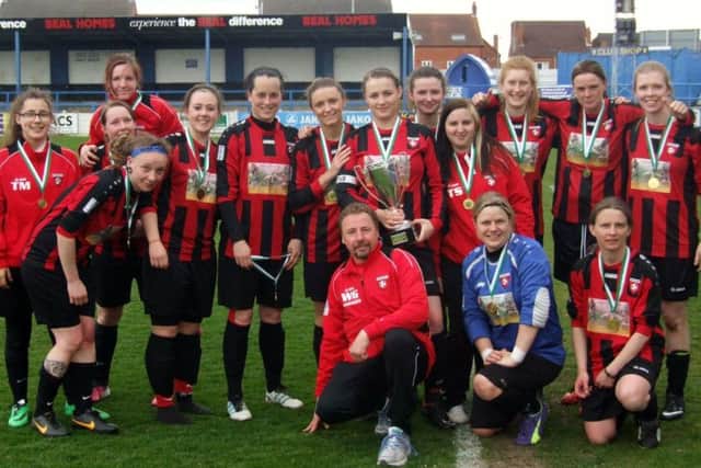 Louth Old Boys Ladies with the Lincolnshire Womens League Premier Cup EMN-160425-084147002