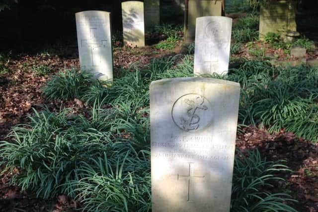 Some of the First World War graves in Boston Cemetery.