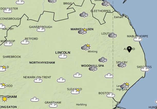 Met Office forecast showing the possibility of snow overnight into Tuesday morning
