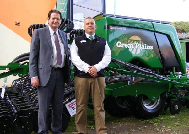 James McNair, managing director, and Mark Dolby, sales manager of Great Plains farm machinery manufacturer of Sleaford at the Made in Sleaford event. EMN-160426-161441001